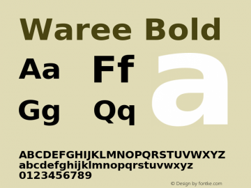 Waree Bold Version 0.11.6: 2011-04-23 Font Sample