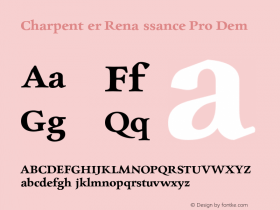 Charpentier Renaissance Pro Demi Version 2.003 2006 Font Sample