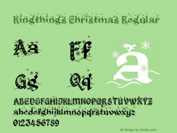 Kingthings Christmas Regular 2.1 Font Sample