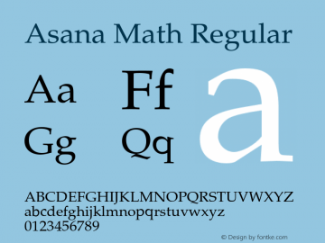Asana Math Regular Version 000.907图片样张