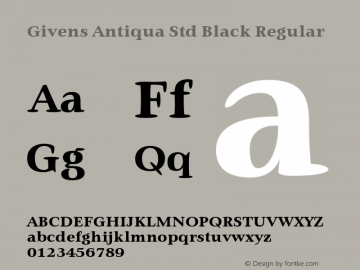 Givens Antiqua Std Black Regular Version 1.00图片样张