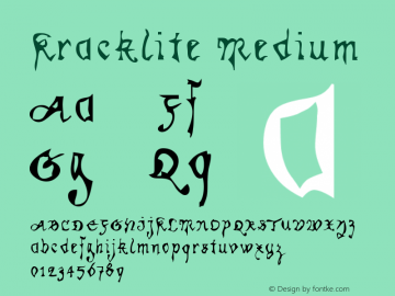 Kracklite Medium Version 001.000 Font Sample