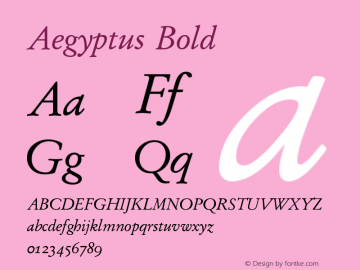 Aegyptus Bold Version 4.01 Font Sample
