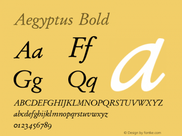 Aegyptus Bold Version 5.01 Font Sample