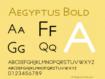 Aegyptus Bold Version 5.03 Font Sample