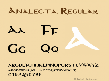 Analecta Regular Version 2.52 Font Sample