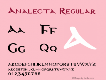 Analecta Regular Version 3.06 Font Sample