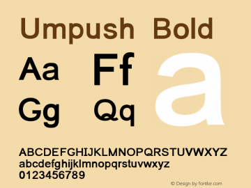 Umpush Bold Version 0.9.8: 2008-01-19 Font Sample