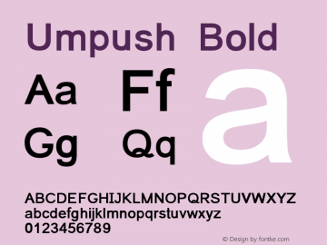 Umpush Bold Version 0.9.10: 2008-05-16 Font Sample