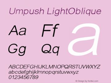 Umpush LightOblique Version 0.9.10: 2008-05-16 Font Sample