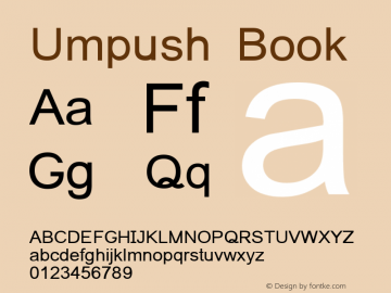 Umpush Book Version 0.9.11: 2009-07-22 Font Sample