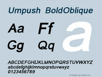 Umpush BoldOblique Version 0.9.12: 2011-04-23 Font Sample