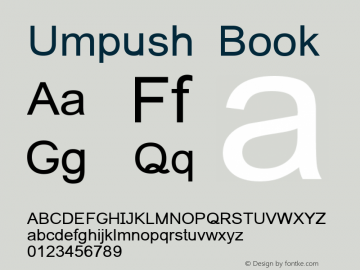 Umpush Book Version 0.9.12: 2011-04-23 Font Sample