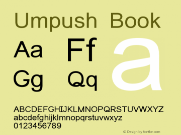 Umpush Book Version 0.9.14: 2012-02-14 Font Sample
