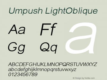 Umpush LightOblique Version 0.9.14: 2012-02-14 Font Sample