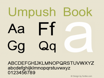 Umpush Book Version 0.9.14: 2012-02-14 Font Sample