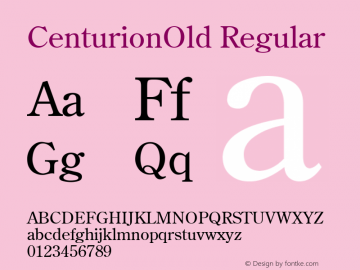 CenturionOld Regular v1.00 Font Sample