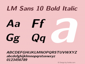 LM Sans 10 Bold Italic Version 2.004;PS 2.004;hotconv 1.0.49;makeotf.lib2.0.14853图片样张