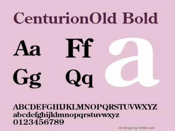 CenturionOld Bold 001.003 Font Sample