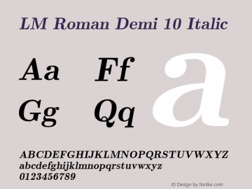 LM Roman Demi 10 Italic Version 1.106;PS 1.106;hotconv 1.0.49;makeotf.lib2.0.14853图片样张
