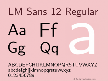 LM Sans 12 Regular Version 1.106;PS 1.106;hotconv 1.0.49;makeotf.lib2.0.14853图片样张