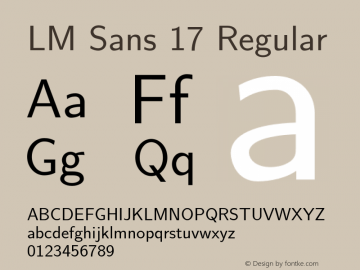 LM Sans 17 Regular Version 2.004;PS 2.004;hotconv 1.0.49;makeotf.lib2.0.14853图片样张