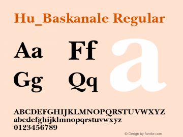 Hu_Baskanale Regular Copyright (c) 1997 by WoodStone.图片样张