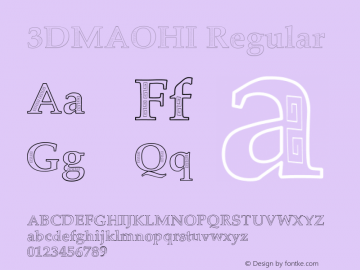 3DMAOHI Regular Version 1.000 Font Sample