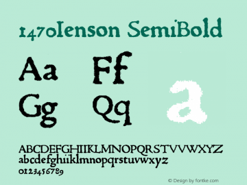 1470Jenson SemiBold Macromedia Fontographer 4.1.4 21/01/08 Font Sample