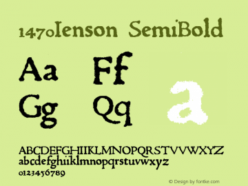 1470Jenson SemiBold Macromedia Fontographer 4.1.4 25/02/08 Font Sample