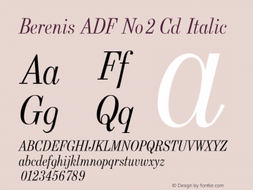 Berenis ADF No2 Cd Italic Version 1.001;PS 1.003;Core 1.0.38;makeotf.lib1.6.5960图片样张