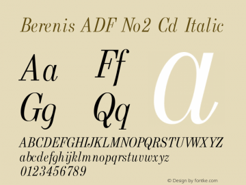 Berenis ADF No2 Cd Italic Version 1.001;PS 1.005;Core 1.0.38;makeotf.lib1.6.5960图片样张