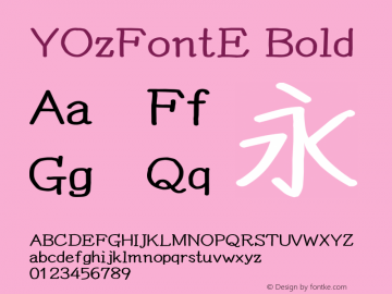YOzFontE Bold Version 13.09 Font Sample