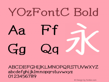 YOzFontC Bold Version 12.12 Font Sample