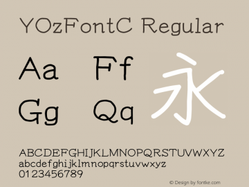 YOzFontC Regular Version 12.12 Font Sample