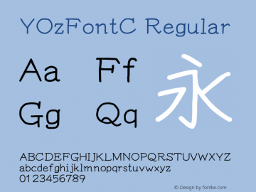 YOzFontC Regular Version 12.14 Font Sample