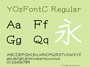 YOzFontC Regular Version 12.18 Font Sample