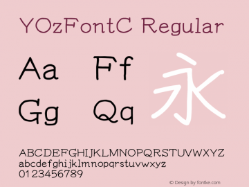 YOzFontC Regular Version 12.18 Font Sample