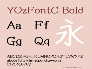 YOzFontC Bold Version 12.18 Font Sample