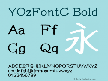 YOzFontC Bold Version 13.0 Font Sample