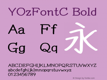YOzFontC Bold Version 13.00 Font Sample