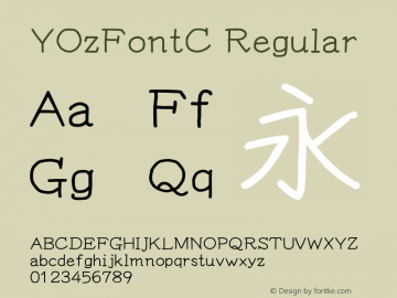 YOzFontC Regular Version 13.03 Font Sample