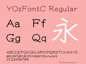 YOzFontC Regular Version 13.04 Font Sample