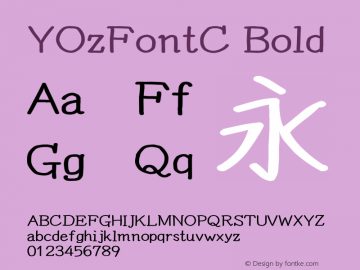 YOzFontC Bold Version 13.04 Font Sample