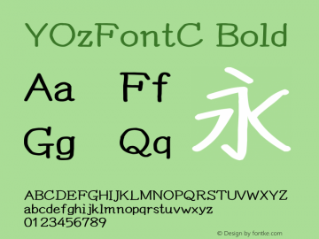 YOzFontC Bold Version 13.05 Font Sample