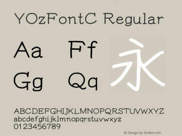 YOzFontC Regular Version 13.05 Font Sample