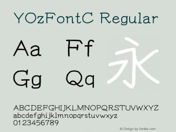 YOzFontC Regular Version 13.16 Font Sample