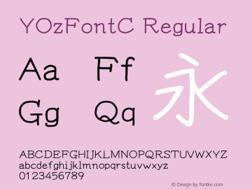 YOzFontC Regular Version 13.10 Font Sample