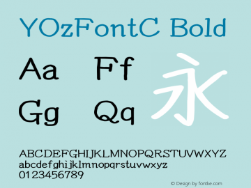 YOzFontC Bold Version 13.10 Font Sample