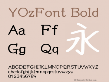 YOzFont Bold Version 12.18图片样张